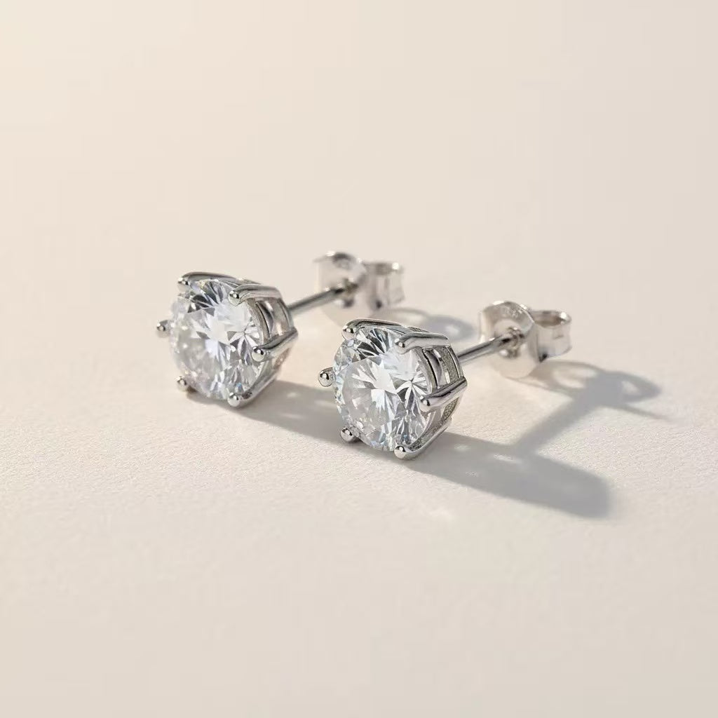 Moissanite stud Earrings 0.3ct 925 solid silver