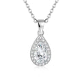 Pear Cut Moissanite Halo Pedant Neaklace 925 Sterling Silver