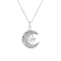 Sterling Silver Moon &star Pandent Necklace