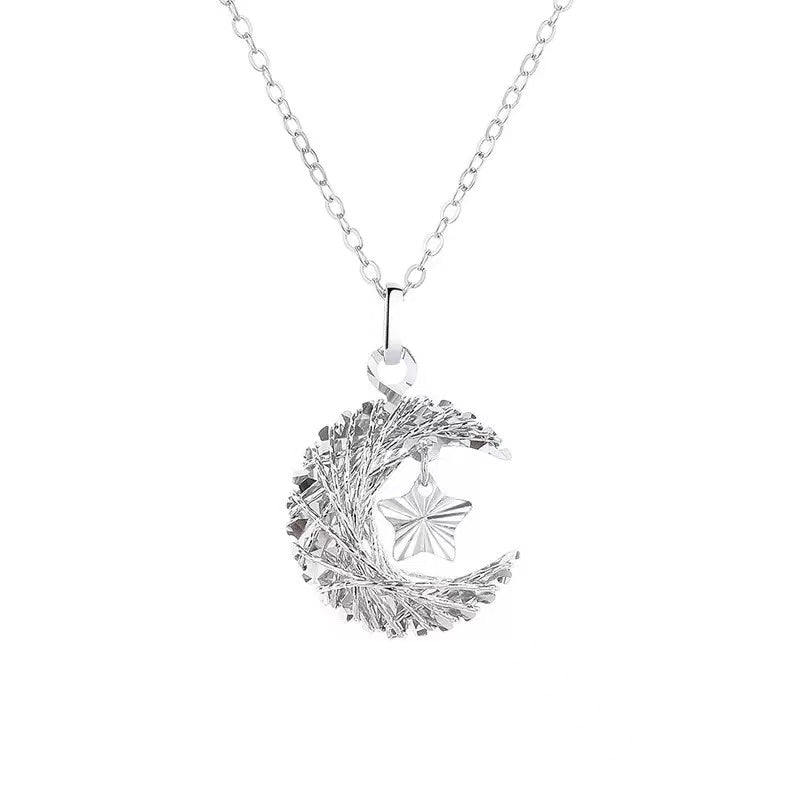 Sterling Silver Moon &star Pandent Necklace