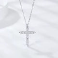 Moissanite Cross Pendant Necklace 925 Sterling Silver