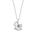 Moissanite Rocking Horse Pendant Necklace 925 Stering Silver
