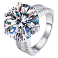 10 Carat Round Cut Moissanite Ring  925 silver