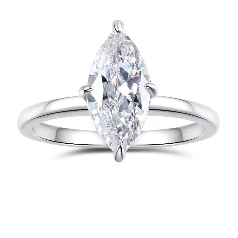 Moissanite Ring 2ct 925 silver