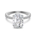 8 Carat Oval Cut Moissanite silver