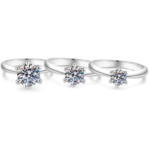 1 Carat Round Cut Moissanite Ring 925 sterling silver