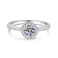1 Carat Halo Moissanite Ring 925 sterling silver