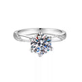 1 Carat Round cut Moissanite Ring 925 Sterling Silver