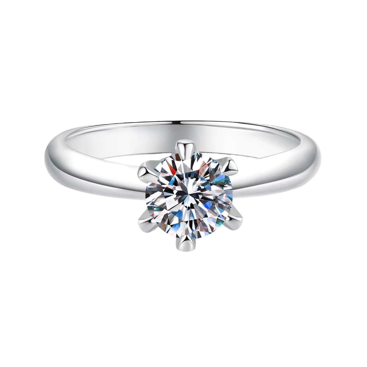 1 Carat Round Cut Moissanite Ring 925 sterling silver