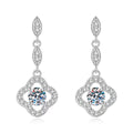 Clover Moissanite Drop Earrings 925 Sterling Silver