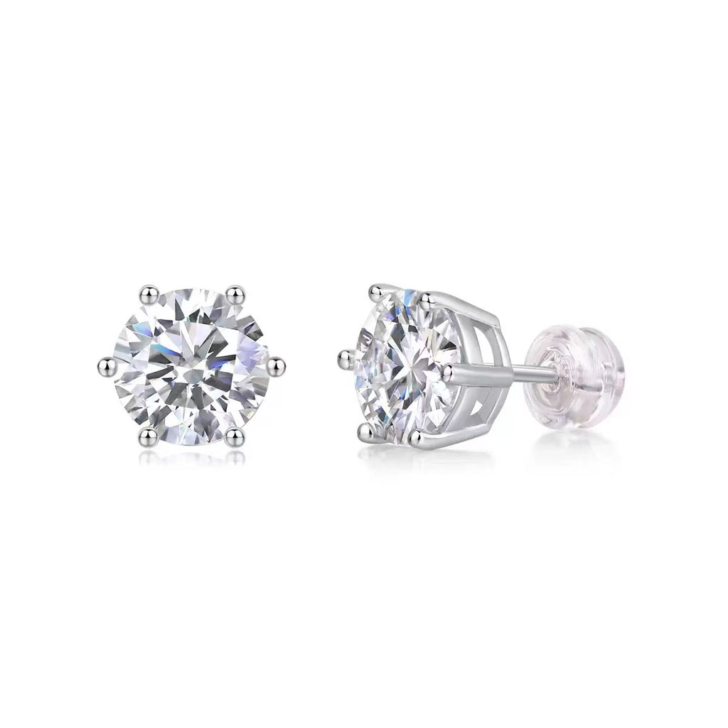 Moisanite stud Earrings 1ct 925 solid silver