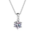 Moissanite Round Pendant Necklace 925 Sterling Silver