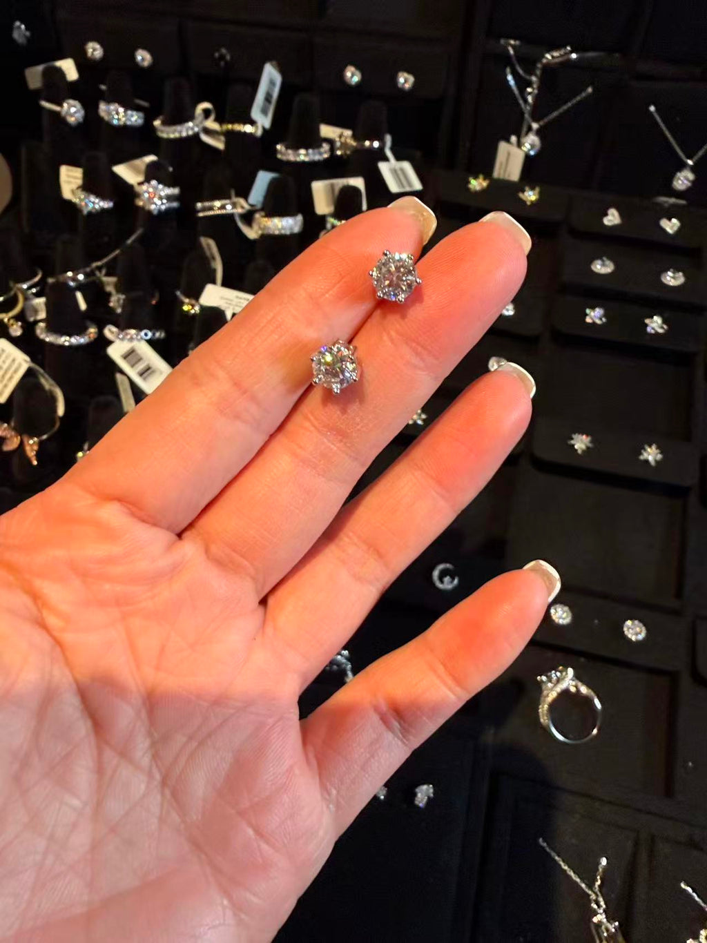 Moissanite stud Earrings 0.3ct 925 solid silver